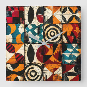 African Tribal Pattern Wall Clock