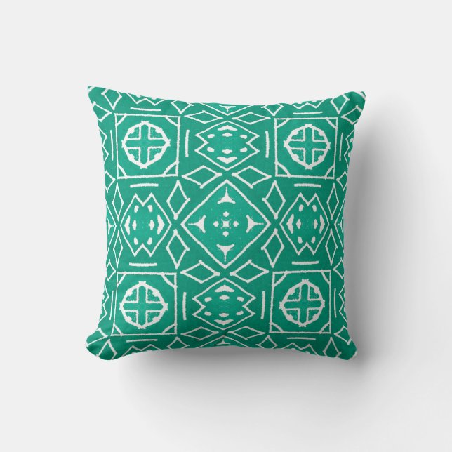 African Tribal Print Ikat Pattern Cushion (Front)