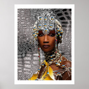 African Tribal Queen Poster