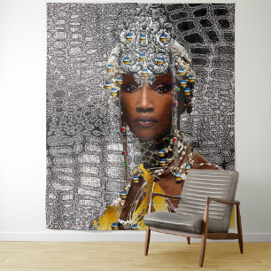 African Tribal Queen Tapestry