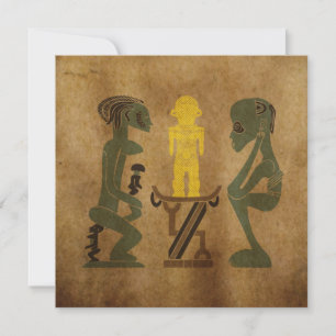 African tribal scene rock carving art