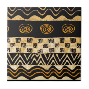 African Tribal Shaman Design Ceramic Tile