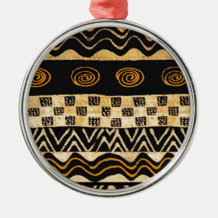 African Tribal Shaman Design Metal Ornament