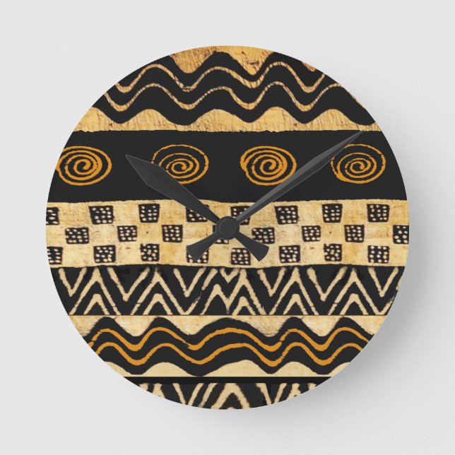 African Tribal Shaman Design Round Clock (Front)