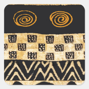 African Tribal Shaman Design Square Sticker