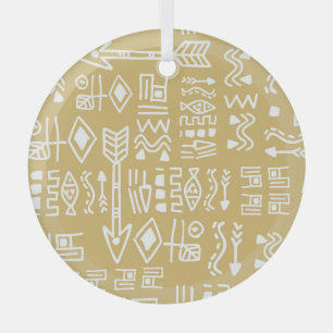 African Tribal Stripes: Bohemian Egyptian Seamless Glass Tree Decoration