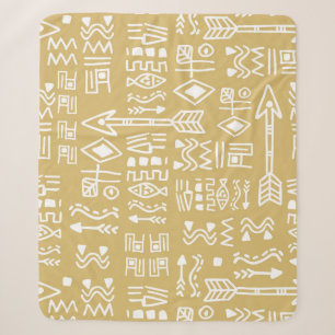 African Tribal Stripes: Bohemian Egyptian Seamless Sherpa Blanket