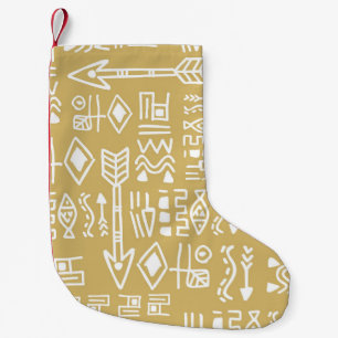 African Tribal Stripes: Bohemian Egyptian Seamless Small Christmas Stocking