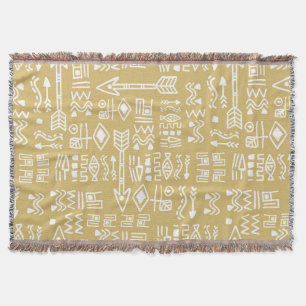 African Tribal Stripes: Bohemian Egyptian Seamless Throw Blanket