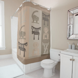 African tribal symbols pattern shower curtain