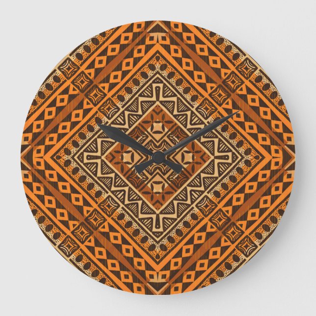 African tribal textile: ethnic style. large clock (Front)
