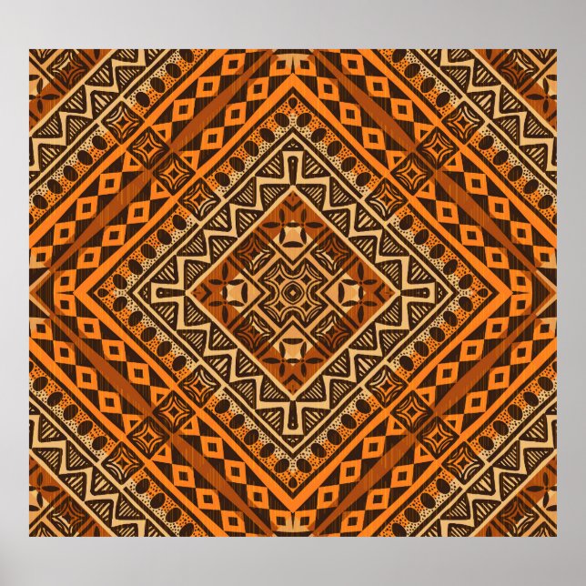 African tribal textile: ethnic style. poster (Front)