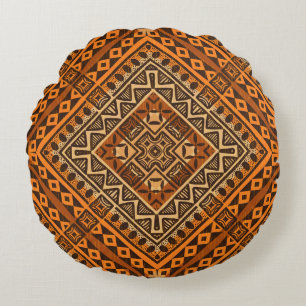 African tribal textile: ethnic style. round cushion