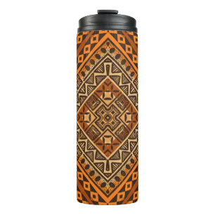 African tribal textile: ethnic style. thermal tumbler