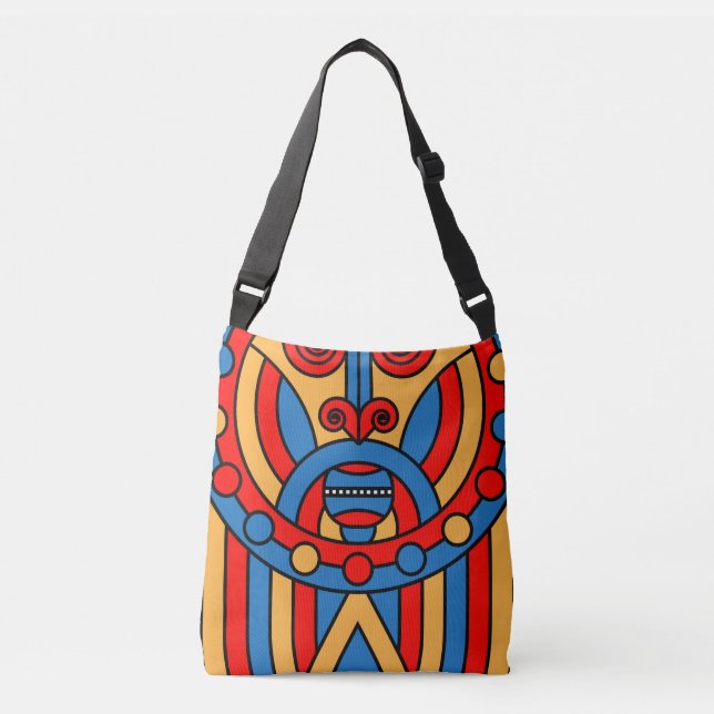 african tribal warrior crossbody bag (Front)
