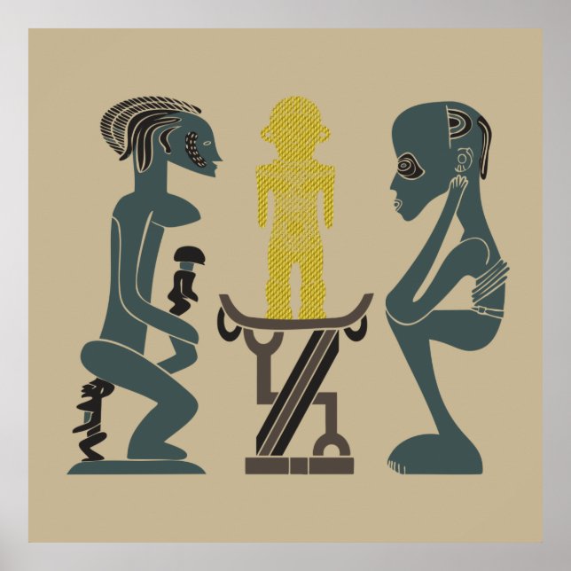 african tribal warrior pattern poster (Front)