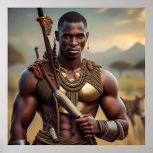 African Tribal Warrior Wall Art