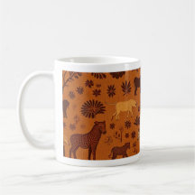 African Tribal Wildlife Pattern Mug