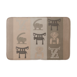african tribe figure symbol designs bath mat