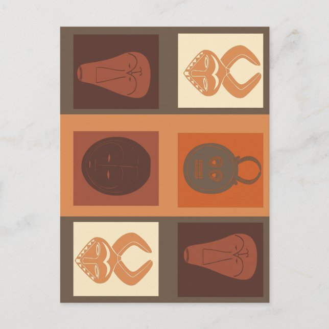 african tribe mask postcard (Front)