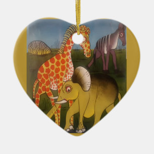 African Trio Art Print Ceramic Tree Decoration