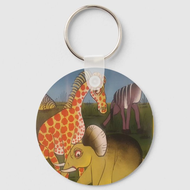 African Trio Art Print Key Ring (Front)