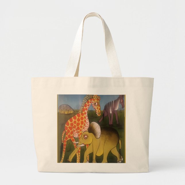 African Trio Art Print Large Tote Bag (Front)