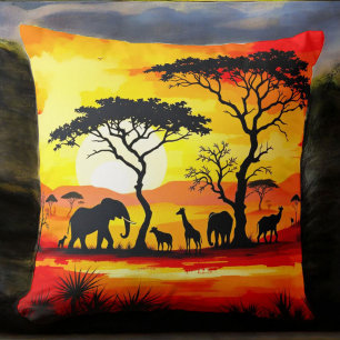 African Twilight Serenity Pillow