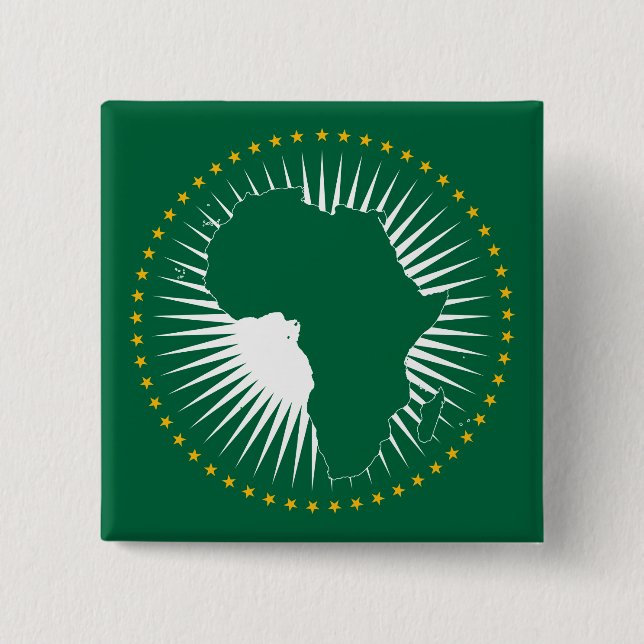 African Union Flag 15 Cm Square Badge (Front)