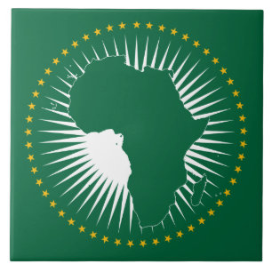 African Union Flag (Africa) (Panafrica) Ceramic Tile