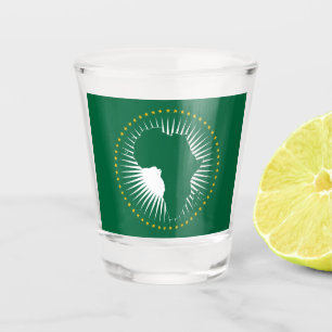 African Union Flag (Africa) (Panafrica) Shot Glass