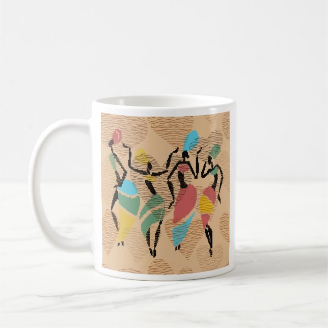 African valentines dance, african ladies pattern coffee mug (Left)