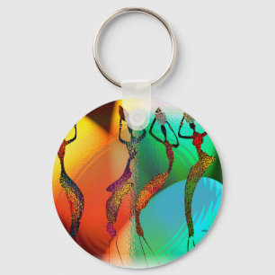 African Vase Confetti Celebration Key Ring