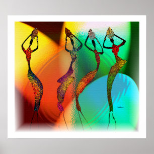 African Vase Confetti  Celebration Poster