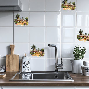 African Village Ceramic Tile