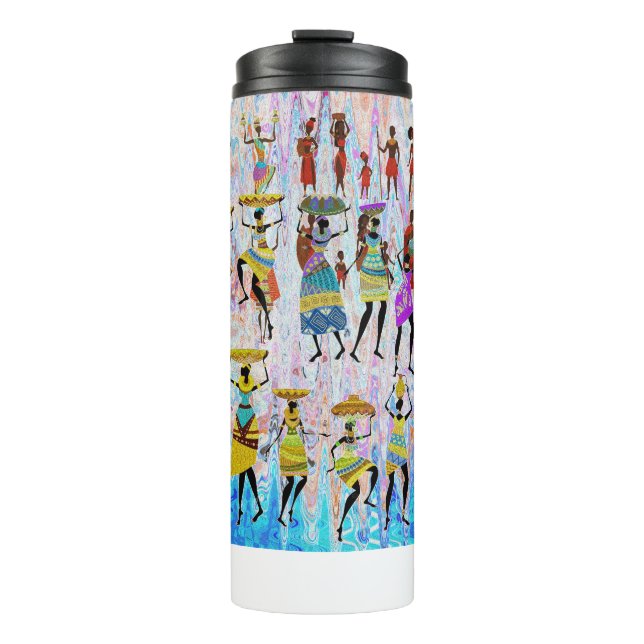 African Village Thermal Tumbler (Front)