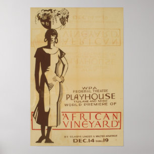African Vineyard Vintage WPA Theatre Poster