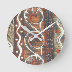 African Vintage Ancient Traditional Time Colours Round Clock