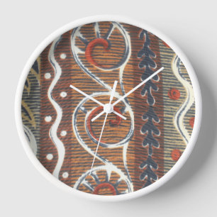African Vintage Ancient Traditional Time Colours Wall Clock