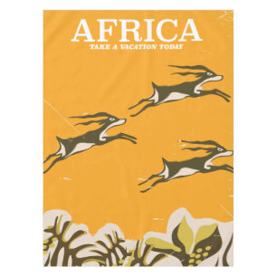 African vintage vacation print tablecloth