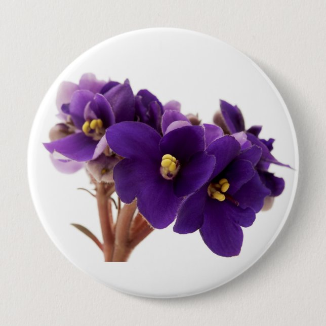 African violet 10 cm round badge (Front)