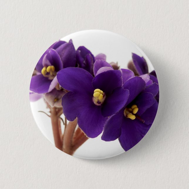 African violet 6 cm round badge (Front)