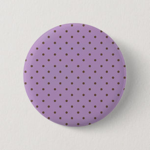 African Violet And Brown Polka Dots Pattern 6 Cm Round Badge