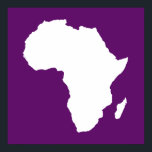 African Violet Audacious Africa Poster<br><div class="desc">Africa map outline in white with contrasting colours in Emporio Moffa's "Safari" palette inspired by the daring adventurousness and wilderness of the continent.</div>