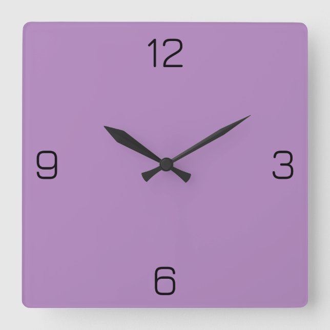 African Violet B184BD Colour - Option to Add Name Square Wall Clock (Front)