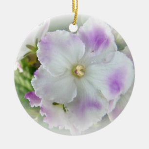 African Violet Blossom Ceramic Ornament