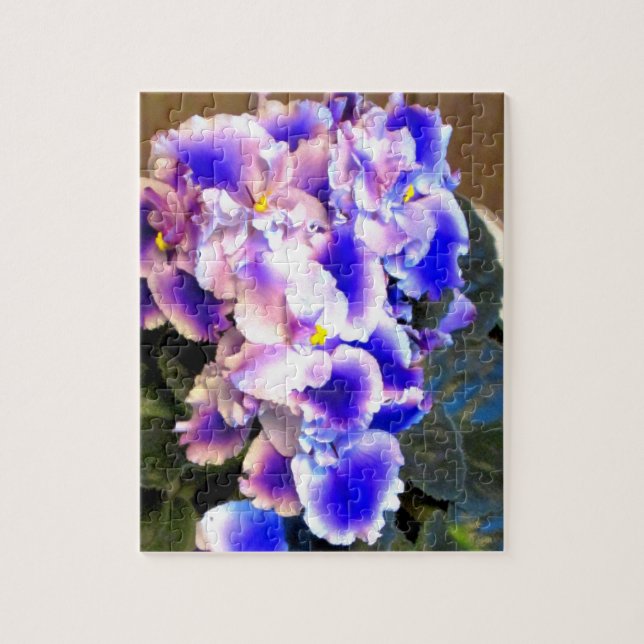African Violet Blue Jigsaw Puzzle (Vertical)
