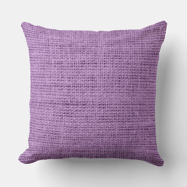 African violet burlap linen background cushion (Front)