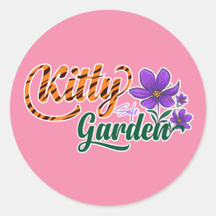 African Violet Cat Safe Garden Gift Classic Round Sticker