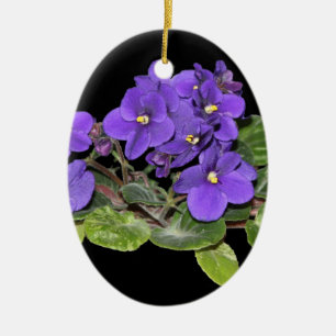 African violet ceramic ornament